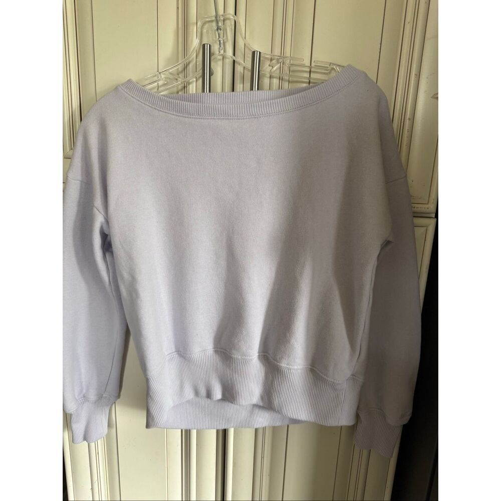 Abercrombie & Fitch Essentials Kids Off the Shoulder Sweatshirt Lilac Size 11-12